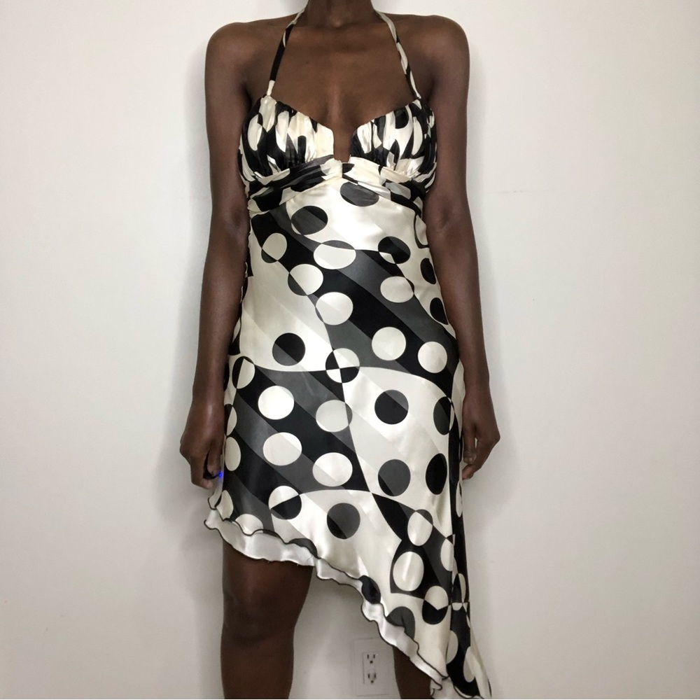 Ginger & Java | Silk Optical Dots Asymmetric Halt… - image 1